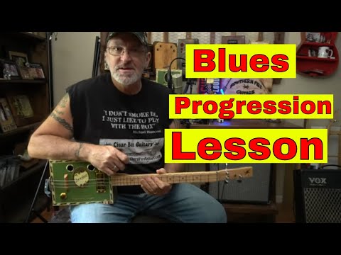 Cigar Box Guitar - Blues Chord Progression - LESSON