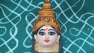 వరలక్ష్మీ వ్రతం కోసం ప్రత్యేకమైన అలంకారం వీడియో | varalakshmi amma face decoration|pooja decor ideas