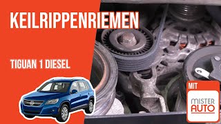 Youtube thumbnail of video "Wie Tiguan 1 2.0 TDI Keilrippenriemen wechseln 🚗"