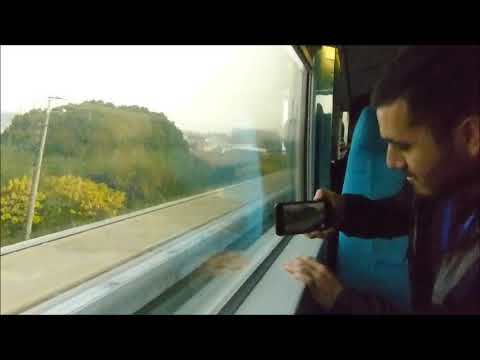  Two bullet trains pass each other at a combined speed of 700+ kph.