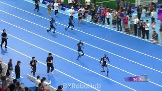 A new robot milestone: The first 100-meter flying person champion is here! 🤖🏆