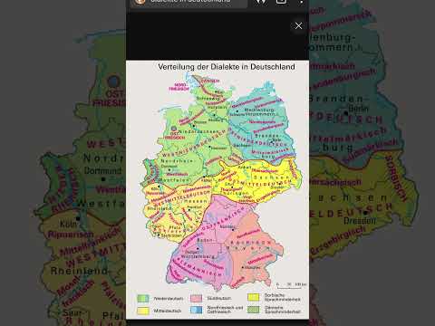 Übersicht Deutsche Dialekte: Landkarte von Deutschland mit allen Dialekt-Gruppen/German dialects map