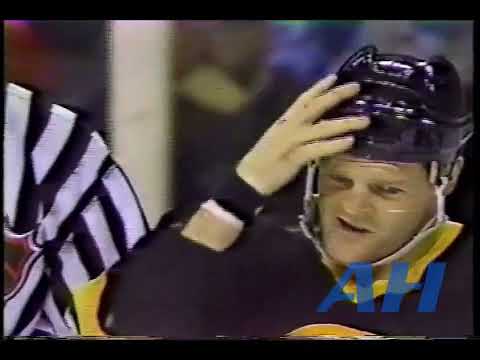 NHL Dec. 28, 1990 Mike Eagles,WPG v Chris Nilan,BOS Winnipeg Jets Boston Bruins