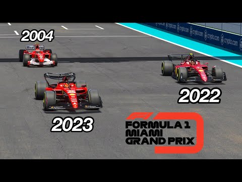 Ferrari F1 2023 vs Ferrari F1 2022 vs Ferrari F1 2004 - Miami Grand Prix