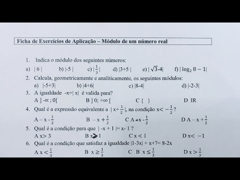 RESOLUÇÃO DE EXERCÍCIOS SOBRE MÓDULO DE NÚMEROS REAIS