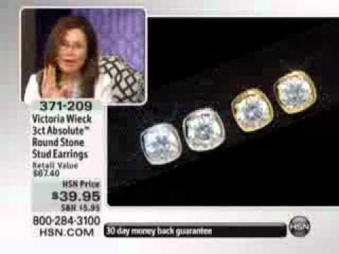 Victoria Wieck 3ct Absolute? Round Stone Stud Earrings   Victoria Wieck Absolute™