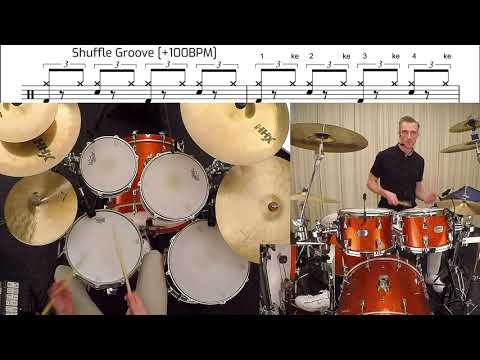 De Basis Shuffle Groove in 1 min - Online Drumles