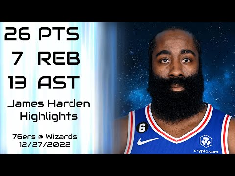 [NBA] James Harden Highlights | 76ers @ Wizards (12/27/2022) | NBA Regular Season