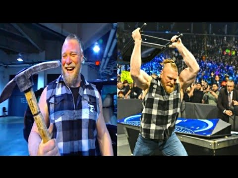 Brock Lesnar Destroys Roman Reigns Car & attacks the Security (full segment) Smackdown, Mar 25 2022