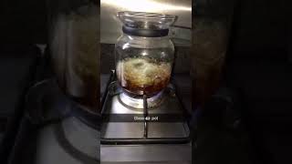 Making tea in a glass tea kettle