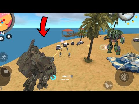 Vegas Crime Simulator (Robot Tank Fight Army Tank) Green Tank Destroy Police - Android Gameplay HD