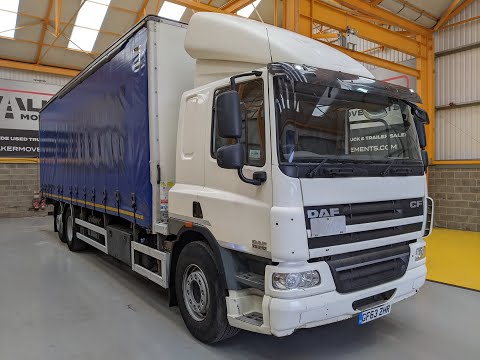 New In Stocklist For Sale: DAF CF75 EURO 5, 6X2 CURTAINSIDER – 2013 – GF63 ZHR