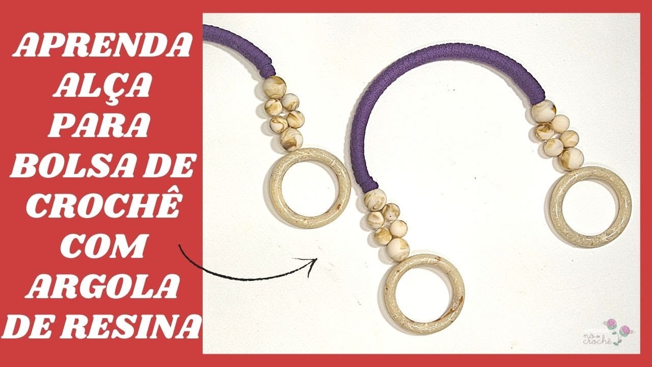 Watch Now Aprenda ALÇA para BOLSA DE CROCHÊ com argola de resina ou madeira.👜 Aprenda ALÇA para BOLSA DE CROCHÊ com argola de resina ou madeira.👜