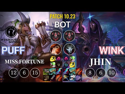 IG Puff Miss Fortune vs ES Wink Jhin Bot - KR Patch 10.23