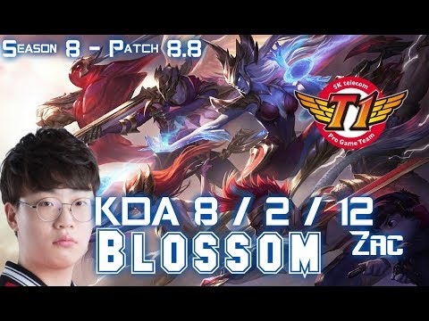 SKT T1 Blossom ZAC vs GRAVES Jungle - Patch 8.8 KR Ranked