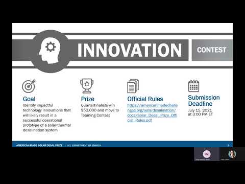 Solar Desalination Prize Round 2 Informational Webinar