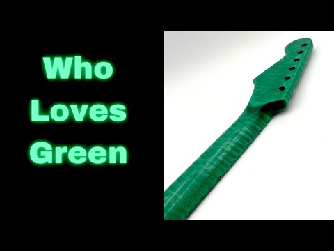 Warmtone Custom Guitars Flamed Maple Strat Style Neck- Green Flames #2 image 18