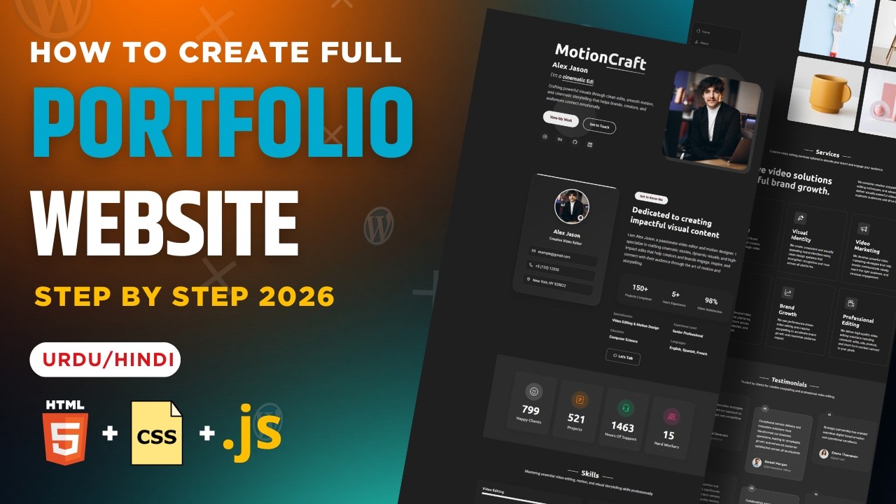 How to Make Portfolio Website Using HTML CSS JavaScript | Personal Portfolio Website 2026