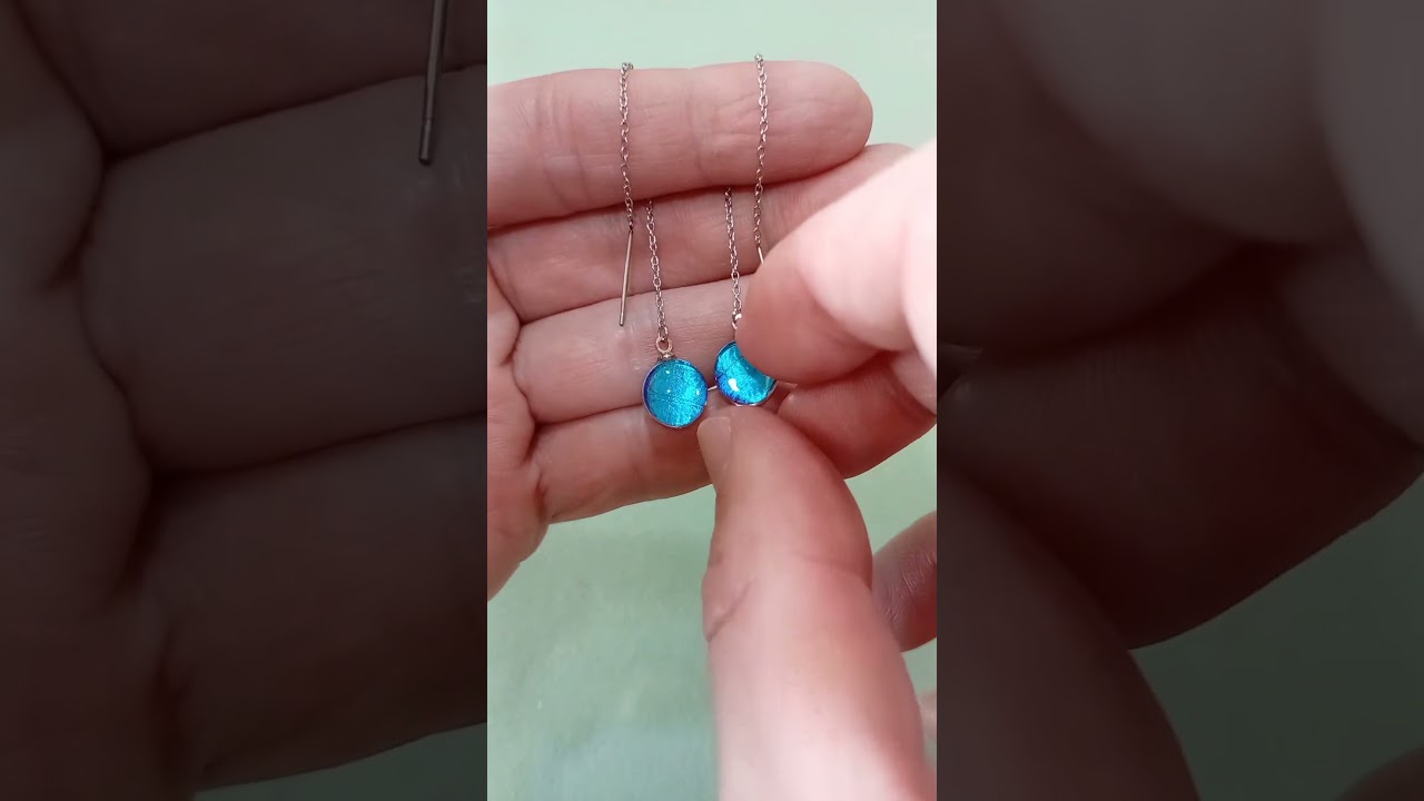 10mm Morpho menelaus real Blue Morpho butterfly wing threader earrings under glass unique birthday gift jewelry