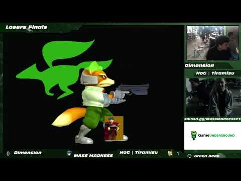 Mass Madness 23 SSBM - Dimension (Marth) vs. HoG | Tiramisu (Fox) - Melee LF