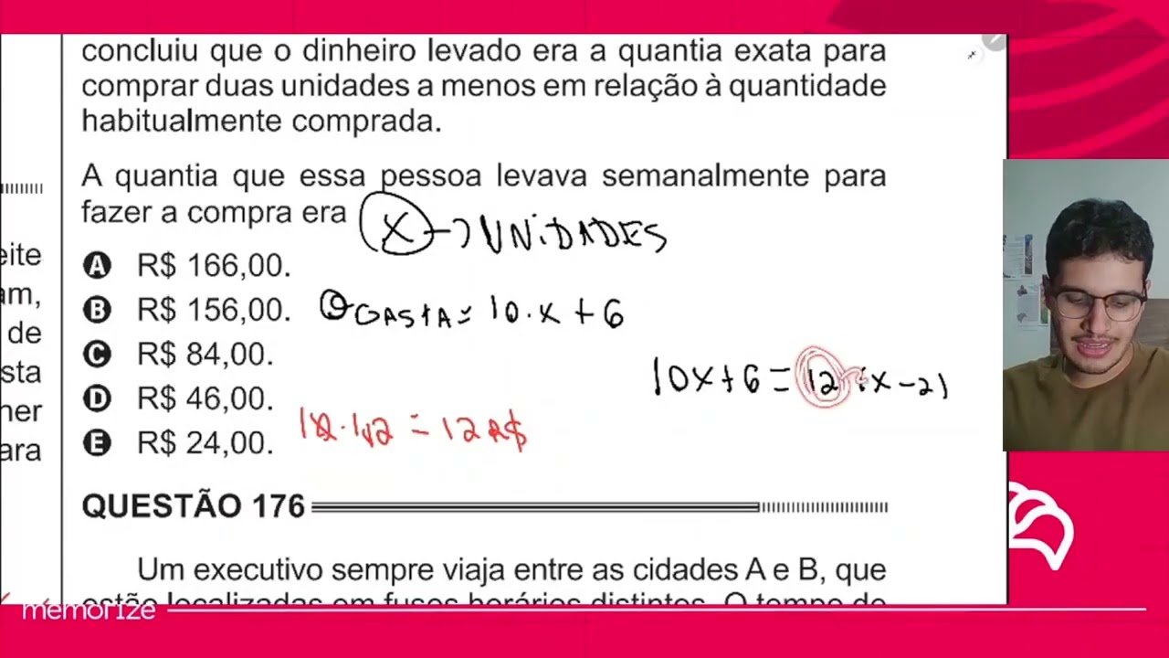 Resolução em Vídeo — Questão 179 ENEM 2014
