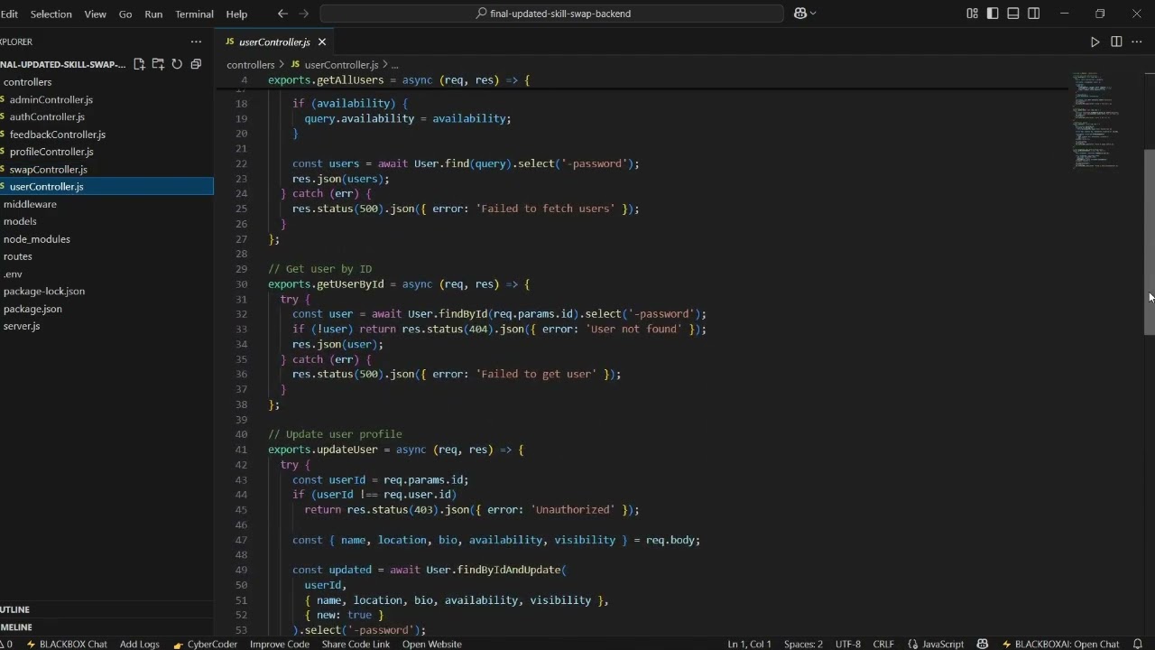 Odoo Hackathon-Skill Swap-Backend Codes