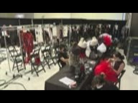 Shock rock design duo The Blonds closed NYFW with hotty vampires, studded corsets and dancers whippi