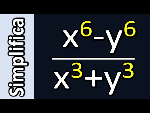Álgebra. Simplifica la expresión algebraica, (x⁶-y⁶)/(x³+y³)