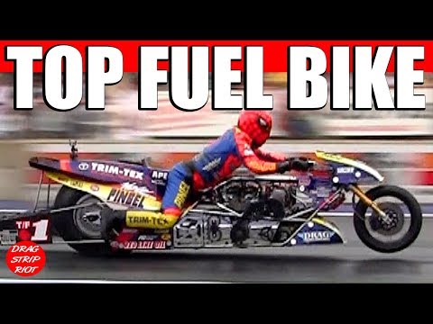 Spiderman Top Fuel Motorcycle Drag Racing McBride Video
