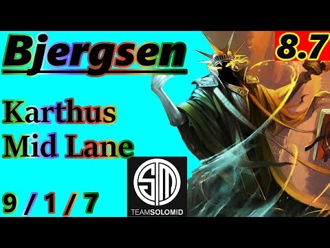 Bjergsen as Karthus Mid Lane - S8 Patch 8.7 - Full Gameplay