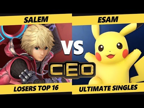 CEO 2019 SSBU - MVG | Salem (Shulk, Peach) Vs PG | ESAM (Pikachu) Smash Ultimate Tournament L Top 16