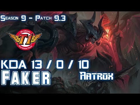 SKT Faker AATROX vs ORIANNA Mid - Patch 9.3 KR Ranked