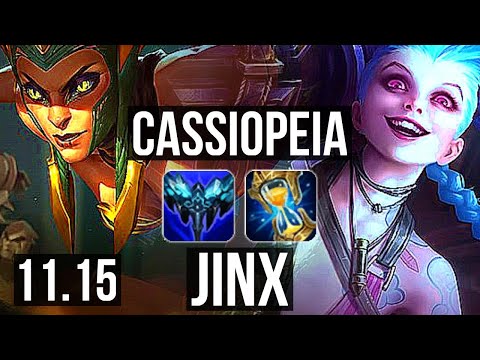 CASSIOPEIA & Blitzcrank vs JINX & Thresh (ADC) | 6/0/3, 1.8M mastery | KR Master | v11.15