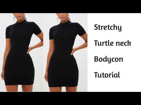 Stretchy turtle bodycon dress tutorial