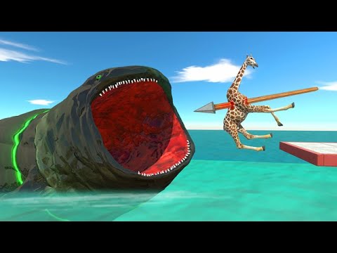 Ballista Throw Units into Red or Green Bloop Pool - Animal Revolt Battle Simulator