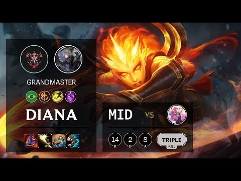 Diana Mid vs Seraphine - BR Grandmaster Patch 10.22