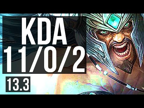 TRYNDAMERE vs OLAF (TOP) | 11/0/2, 7 solo kills, Legendary, 300+ games | EUW Master | 13.3