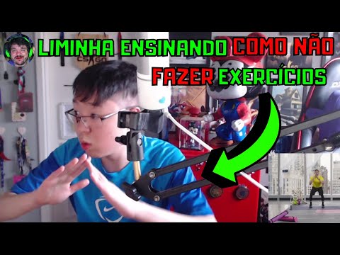 Liminha FAZENDO EXERCÍCIOS na live com a Lett - Liminha na casa do Gaules e da Lett em SP