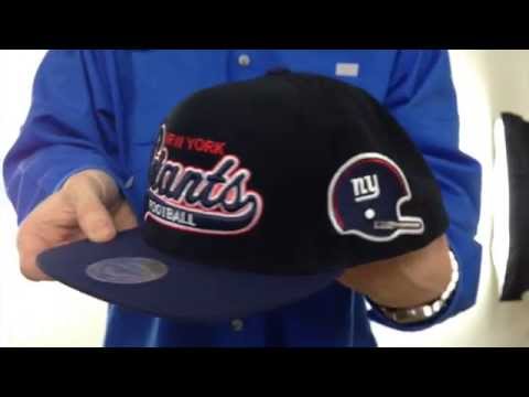NY Giants '2T TAILSWEEPER SNAPBACK' Black-Navy Hat by Mitchell & Ness
