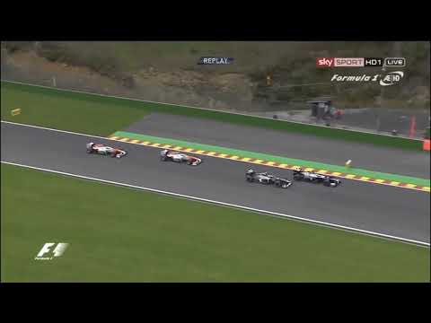 F1 2013 Belgium Maldonado Crashes Di Resta
