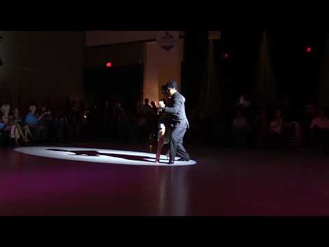 Mariana Montes  and  Sebastian Arce  are  dancing  to  the  milonga  "  Medley: Arrabalera/La Trampera  "  by  Francisco Canaro  at  Tango Maya Festival  in  2018