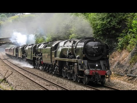 Quadruple Headed Steam ! 35018 - 46115 - 45627 - 44932 - Greatest Gathering Goodbye !