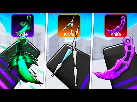 Winning with RAREST KNIFE SKINS in Roblox Rivals! (0.01%)