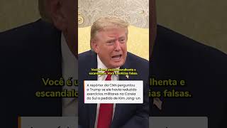 Trump manda jornalista ficar 'quieta' e a chama de 'repórter fake' durante coletiva #shorts