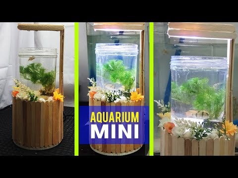 How to Make Mini Aquarium from a Plastic Jar and Ice Cream Sticks Video
