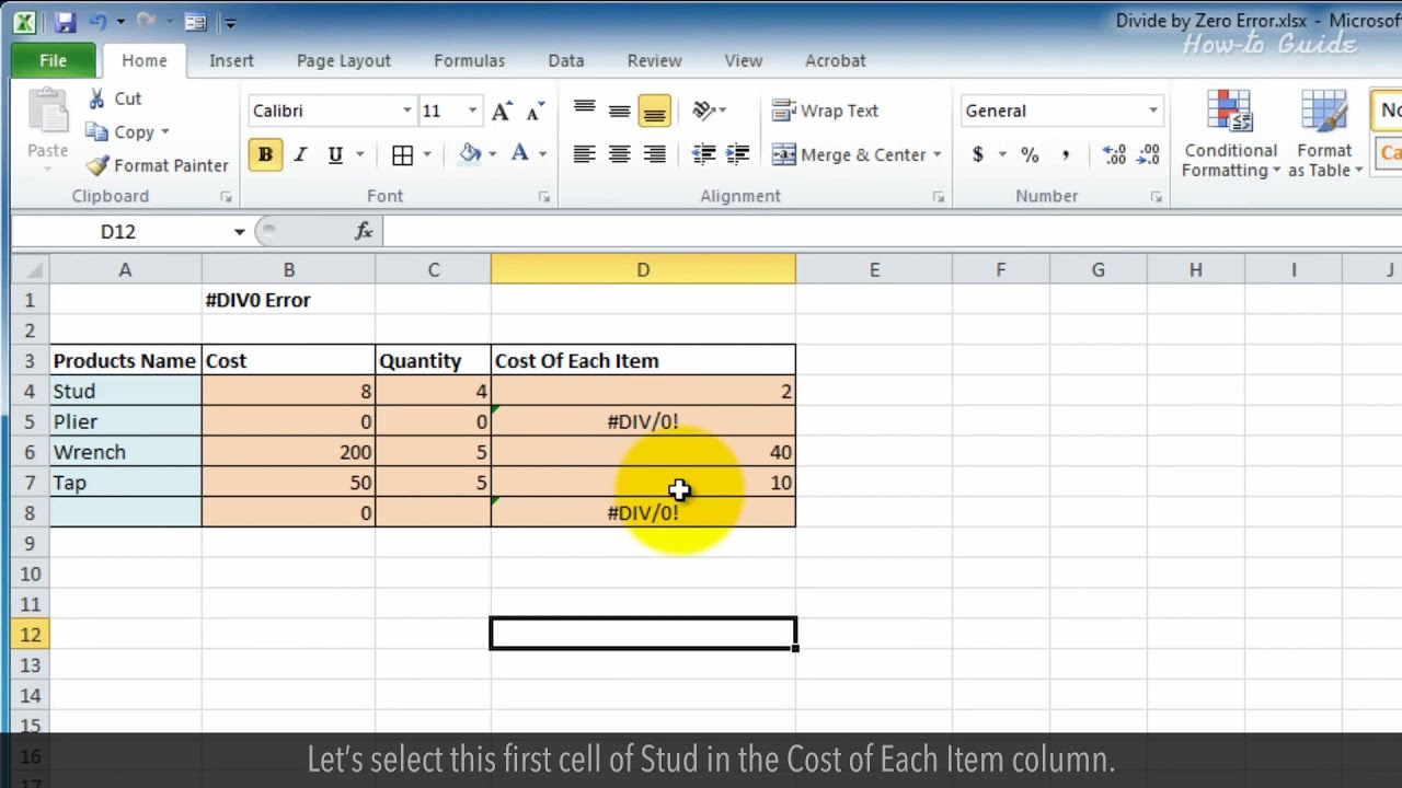 How do I fix divide by zero in Excel? More REF