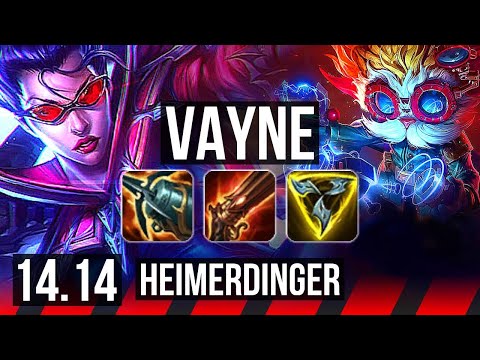 VAYNE vs HEIMERDINGER (TOP) | 6 solo kills, 1200+ games | EUW Challenger | 14.14