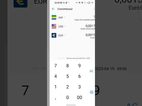Convertisseur de monnaie intégré à la calculatrice