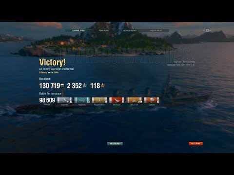 World of Warships - Kuma: 98k damage