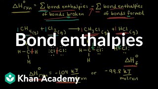 Bond enthalpies | Thermodynamics | AP Chemistry | Khan Academy